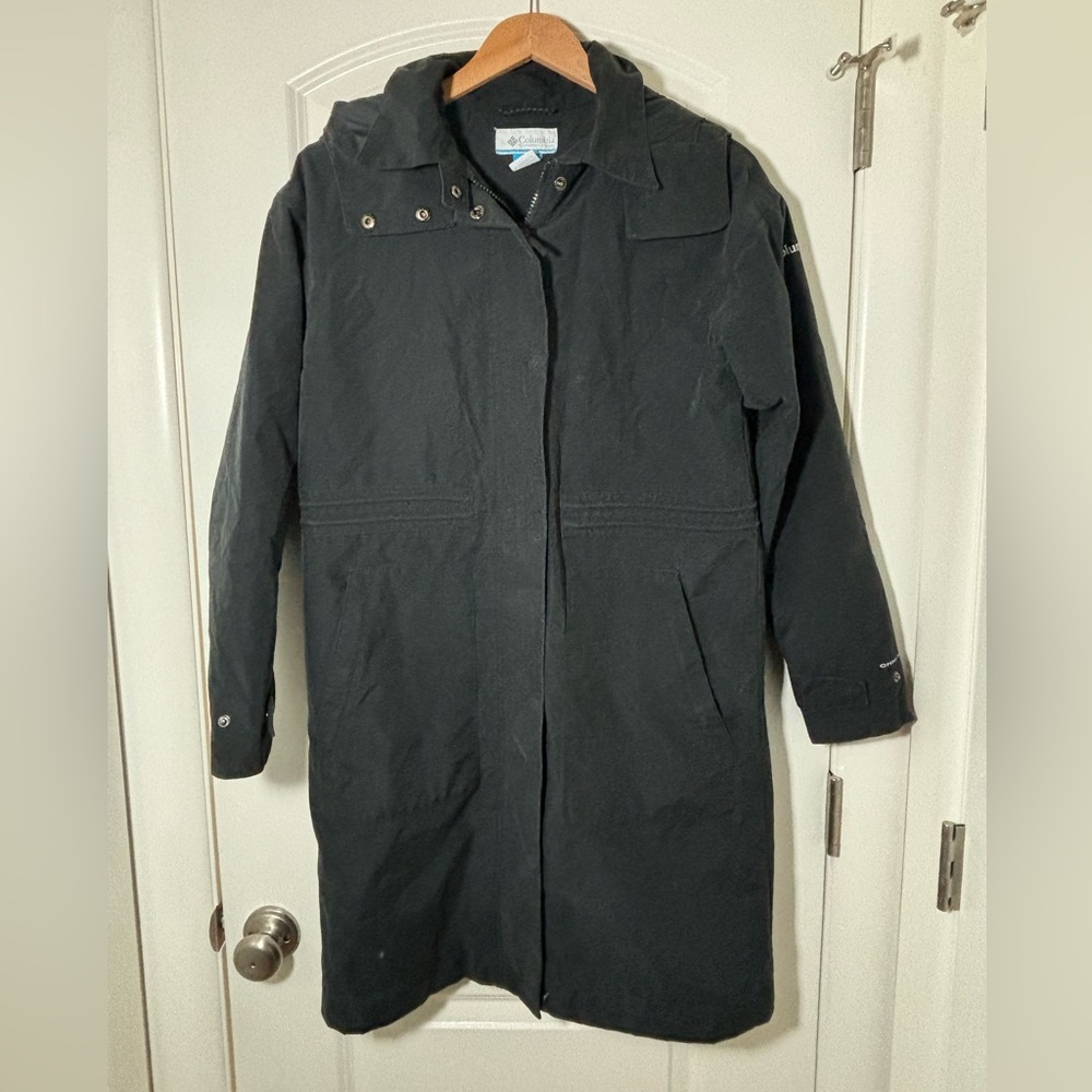 Columbia women’s  Black Hooded Trench Coat #85